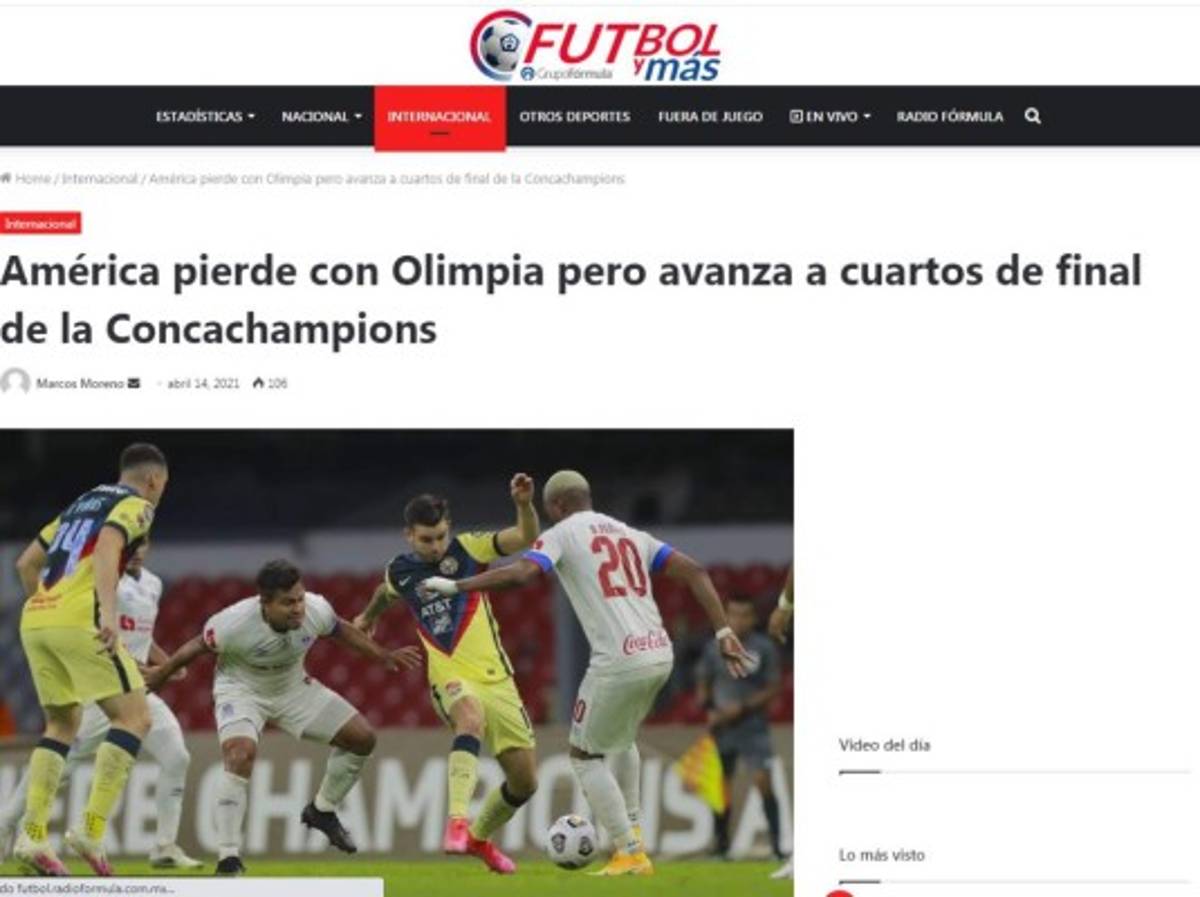 Lo que dice la prensa mexicana sobre el Olimpia: 'Cerca del aztecazo y un equipo sucio'