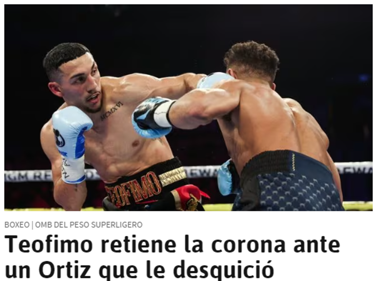 Teófimo López retuvo la corona con polémica y la prensa reacciona: “Defensa exitosa” y “Jamaine Ortiz fue robado”