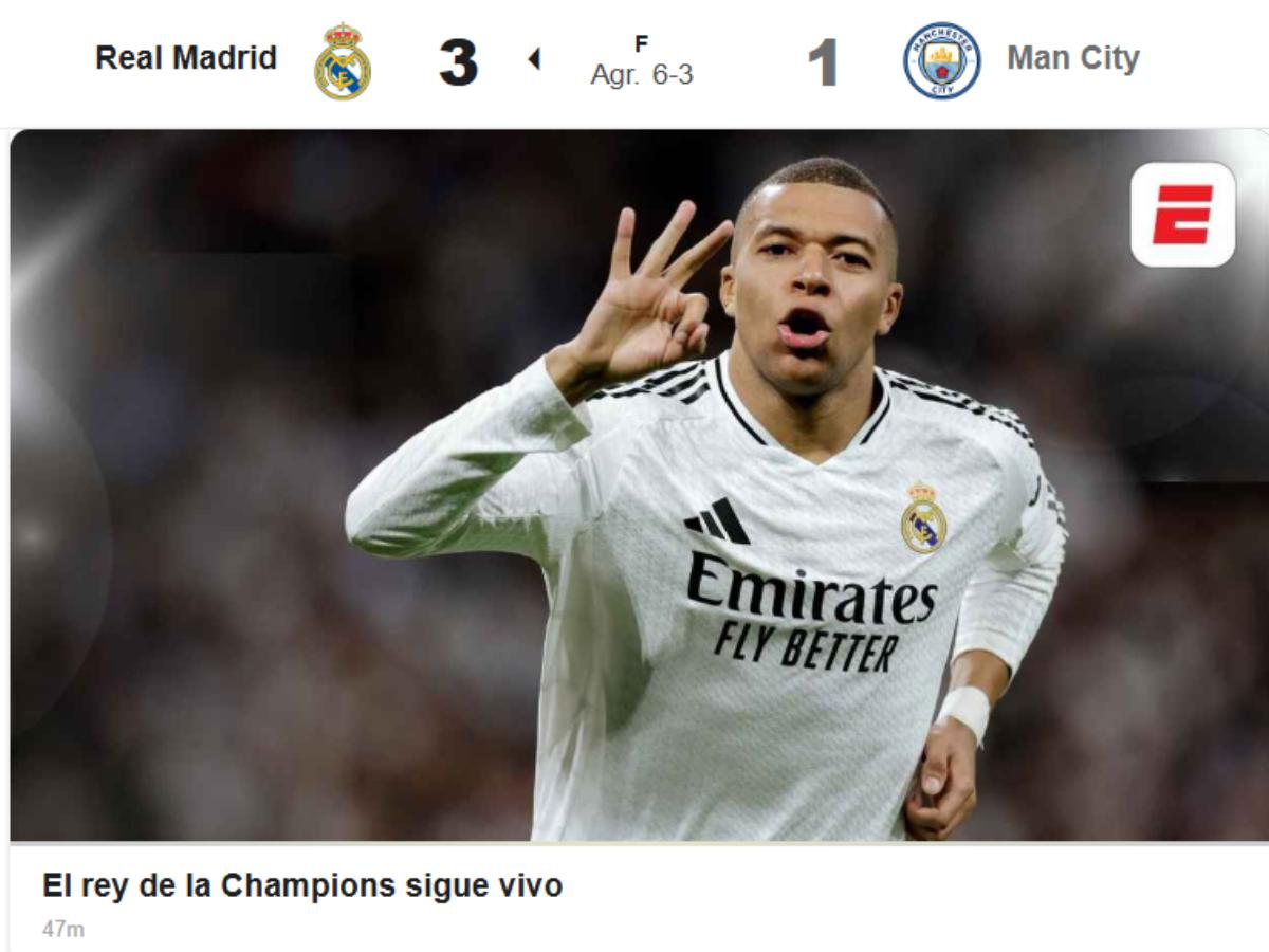 “Mbappé destroza al City”, “El terror de Europa”: Esto dicen los medios de la clasificación de Real Madrid en Champions