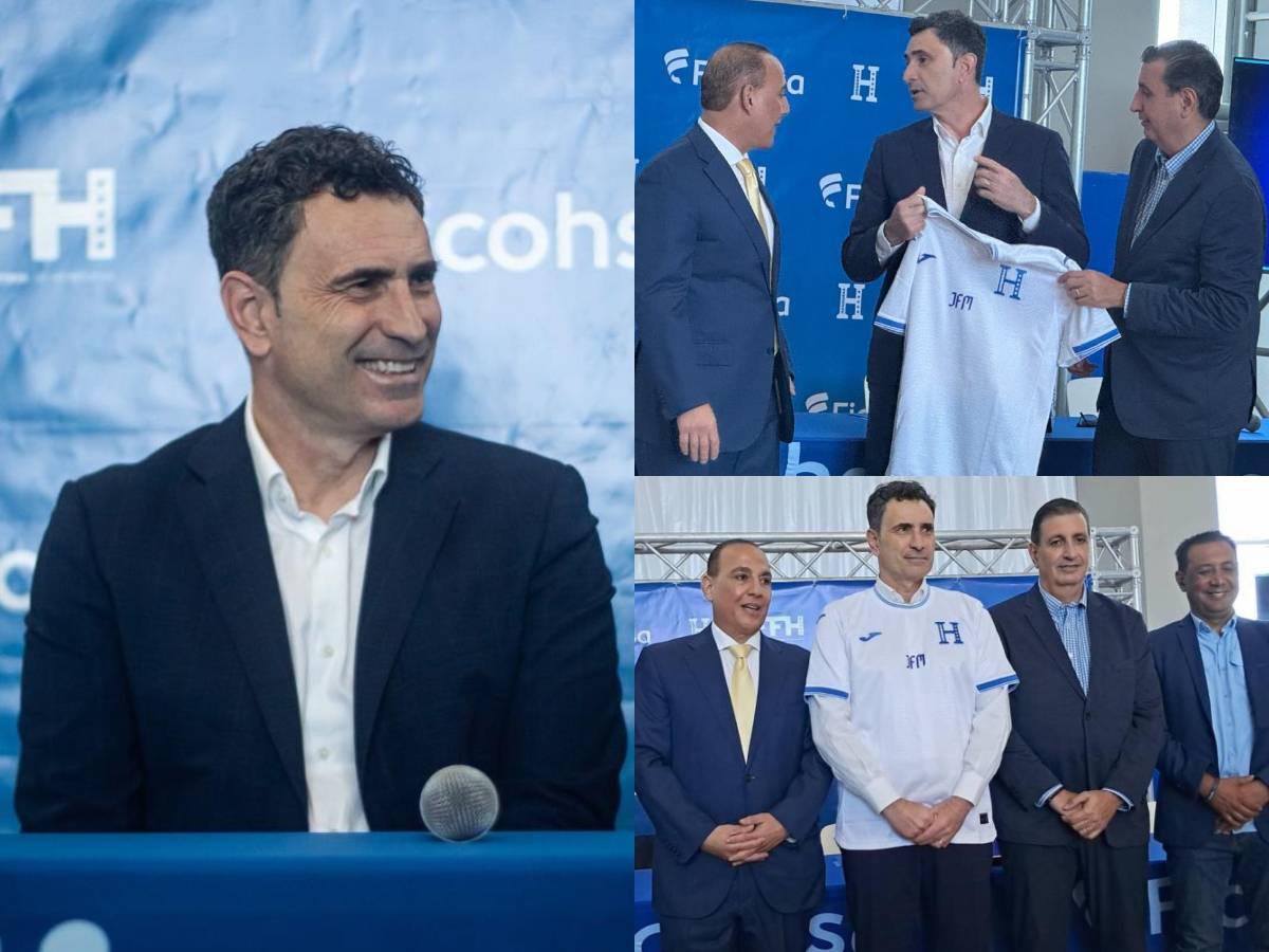 El momento incómodo de Francisco Molina en su presentación como técnico y la única persona que lo acompaña en Honduras