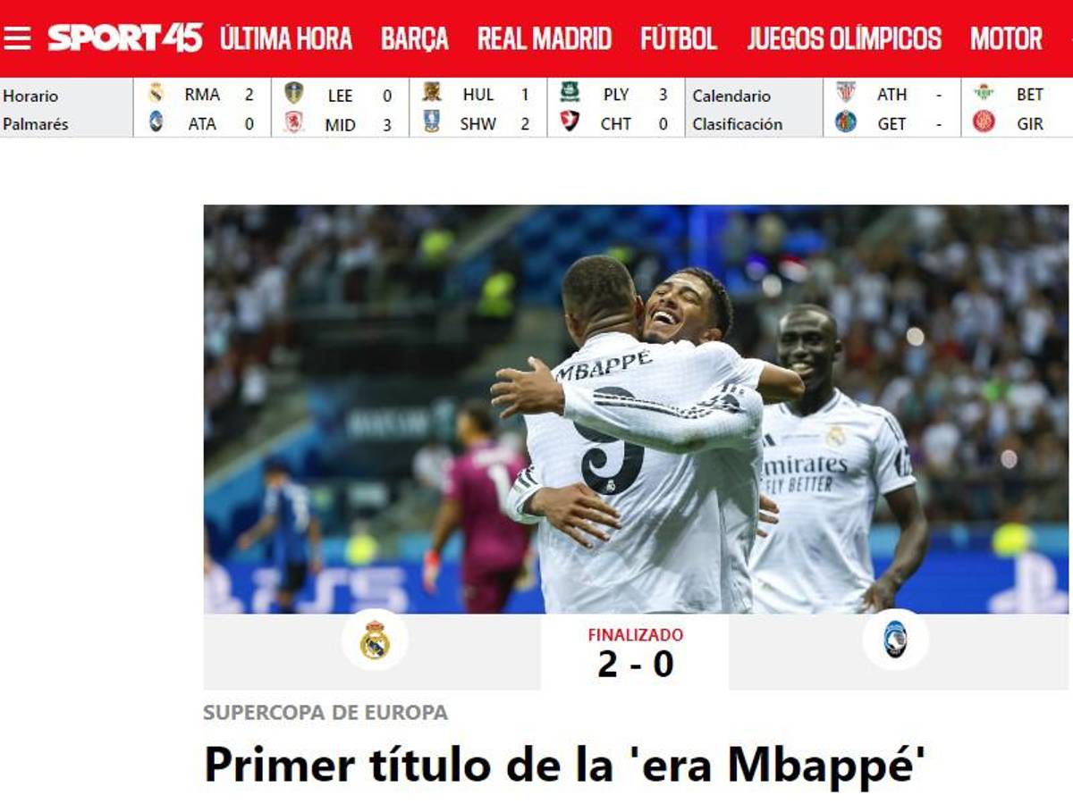 “La era Mbappé y los nuevos galácticos”: Lo que dice la prensa mundial tras título del Real Madrid en la Supercopa de Europa