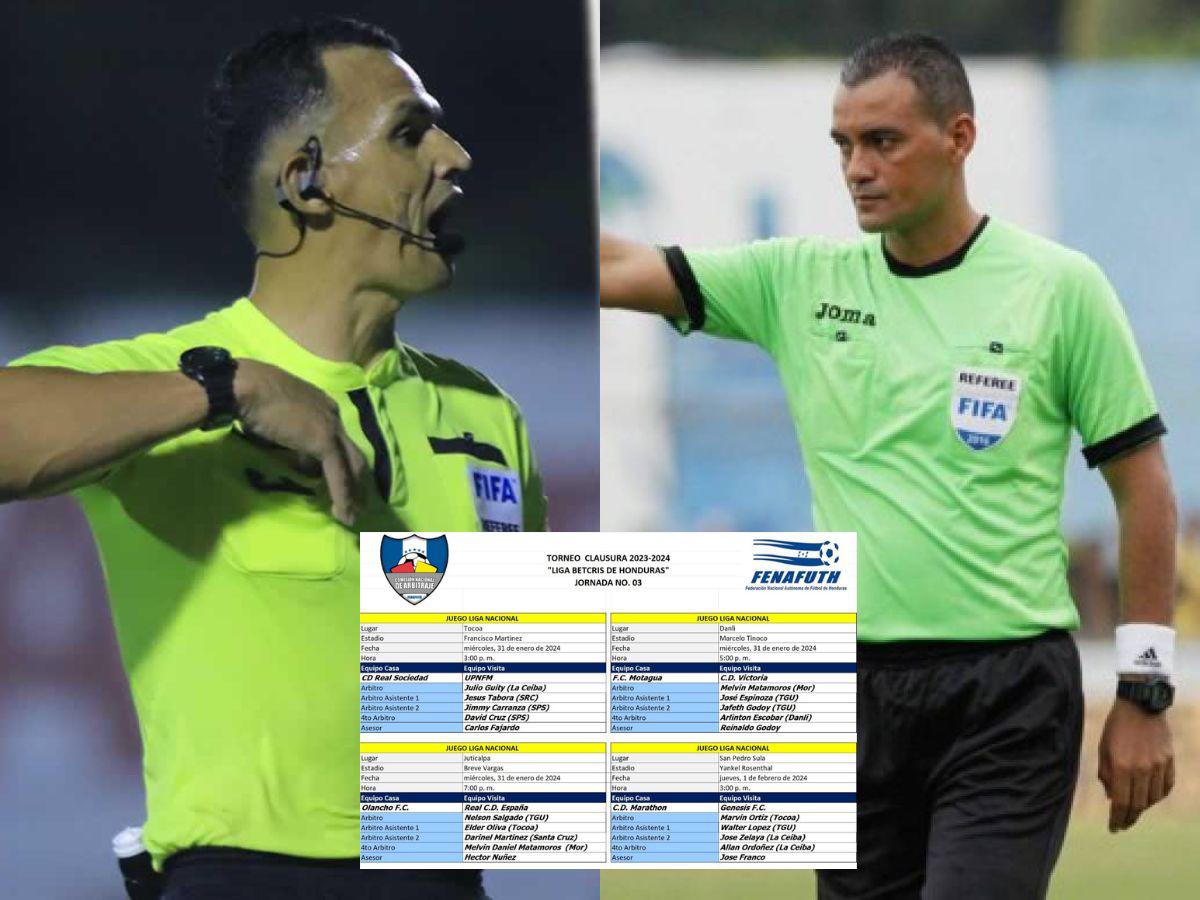 Liga Nacional oficializa cuatro de las cinco cuartetas arbitrales de la fecha 3 del Clausura 2024