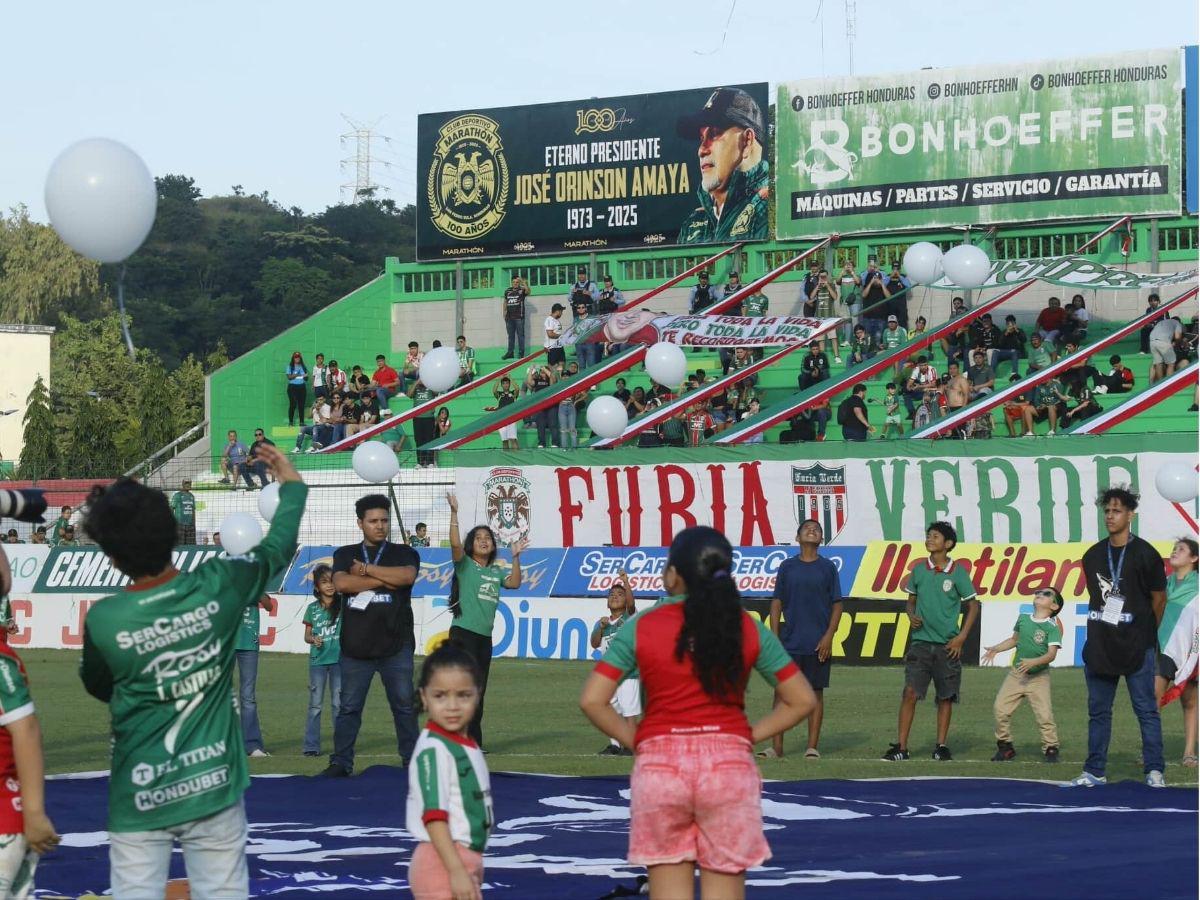 Conmovedor adiós a Orinson Amaya, globos volaron al cielo y futbolistas del Marathón le dedicaron el triunfo
