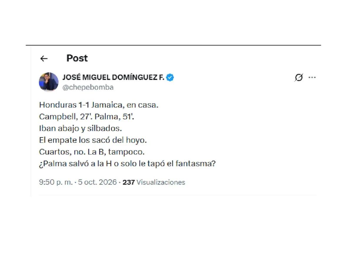 Pavón señala esto y la reacción tras el fracaso de Honduras: No deben volver