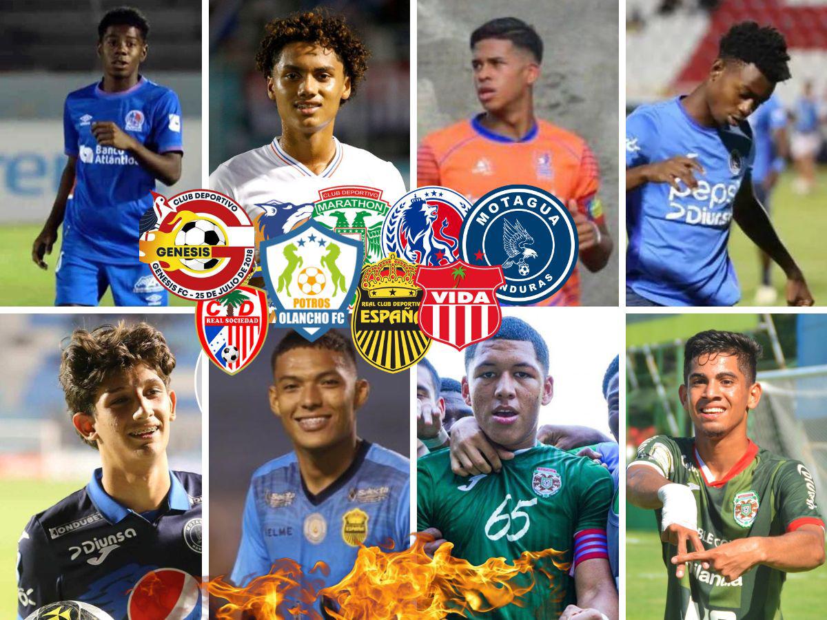 Hijo de Diego Vázquez y hasta un Ronaldo: 20 promesas del fútbol de Honduras que debutaron en el Clausura 2024
