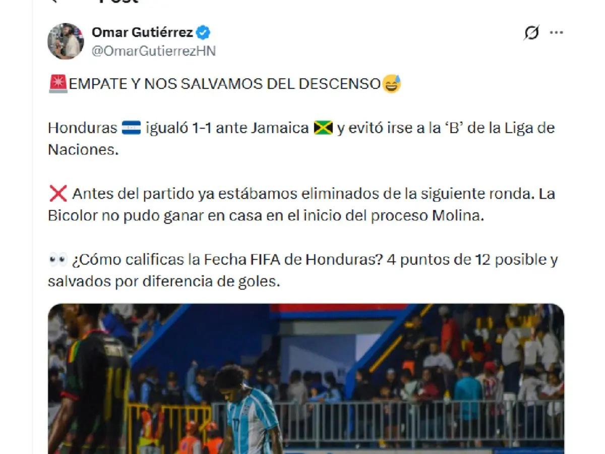 Pavón señala esto y la reacción tras el fracaso de Honduras: No deben volver