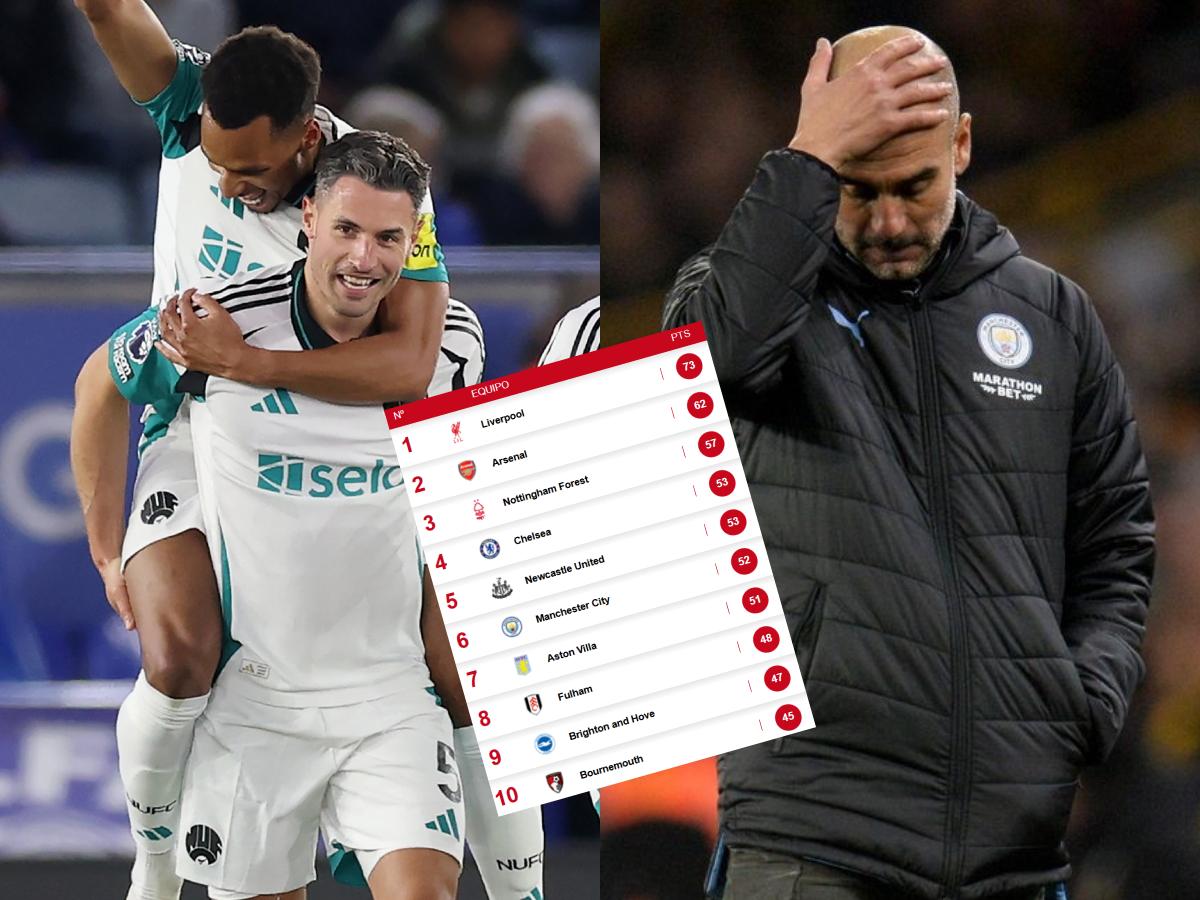Tabla de posiciones de Premier League: Newcastle receta goleada a Leicester y derriba al Manchester City de Guardiola