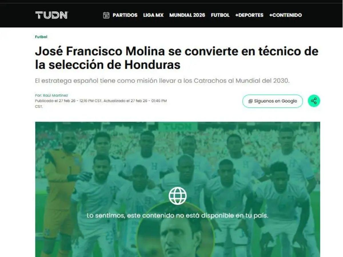 ¡Su fichaje por Honduras retumbó en Europa! Lo que dicen los medios deportivos sobre la contratación de José Molina