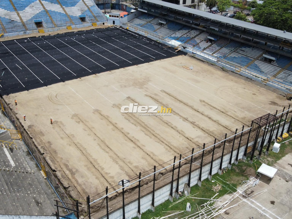 A un 70%: El Estadio Morazán, en recta final para estrenar grama parecida al Santiago Bernabéu, ¿cuándo inicia el cocido del engramillado?