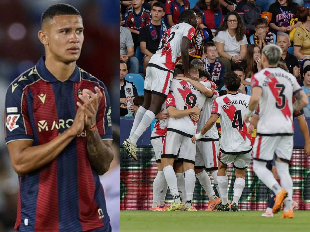 Kervin Arriaga no la pasa bien: Levante fue vapuleado por Rayo Vallecano y sigue sin ganar en casa en la Liga Española