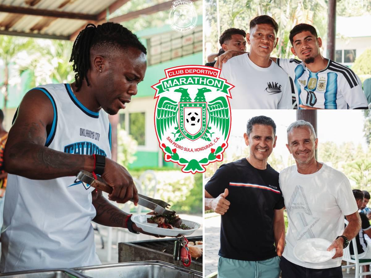 ¡Convivencia verdolaga! Marathón deja atrás los malos resultados y la plantilla disfruta de un asado