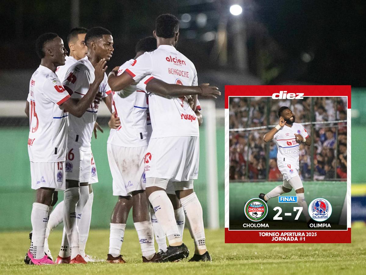 Palizas de 10-2 y 8-0: Olimpia apunta su goleada ante CD Choloma en la lista de los resultados más abultados en Honduras
