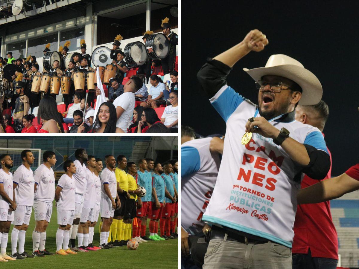 Bandas de guerra, aficionados, cánticos y ovaciones fueron parte de la fiesta en el estadio Nacional Chelato Uclés. FOTOS: CONDEPOR.