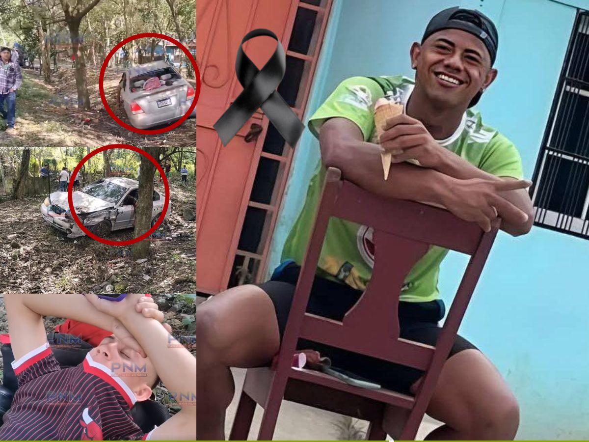 ¡El carro quedó destruido! Las fotos del mortal accidente donde falleció Lester Banegas, exjugador de Liga de Ascenso