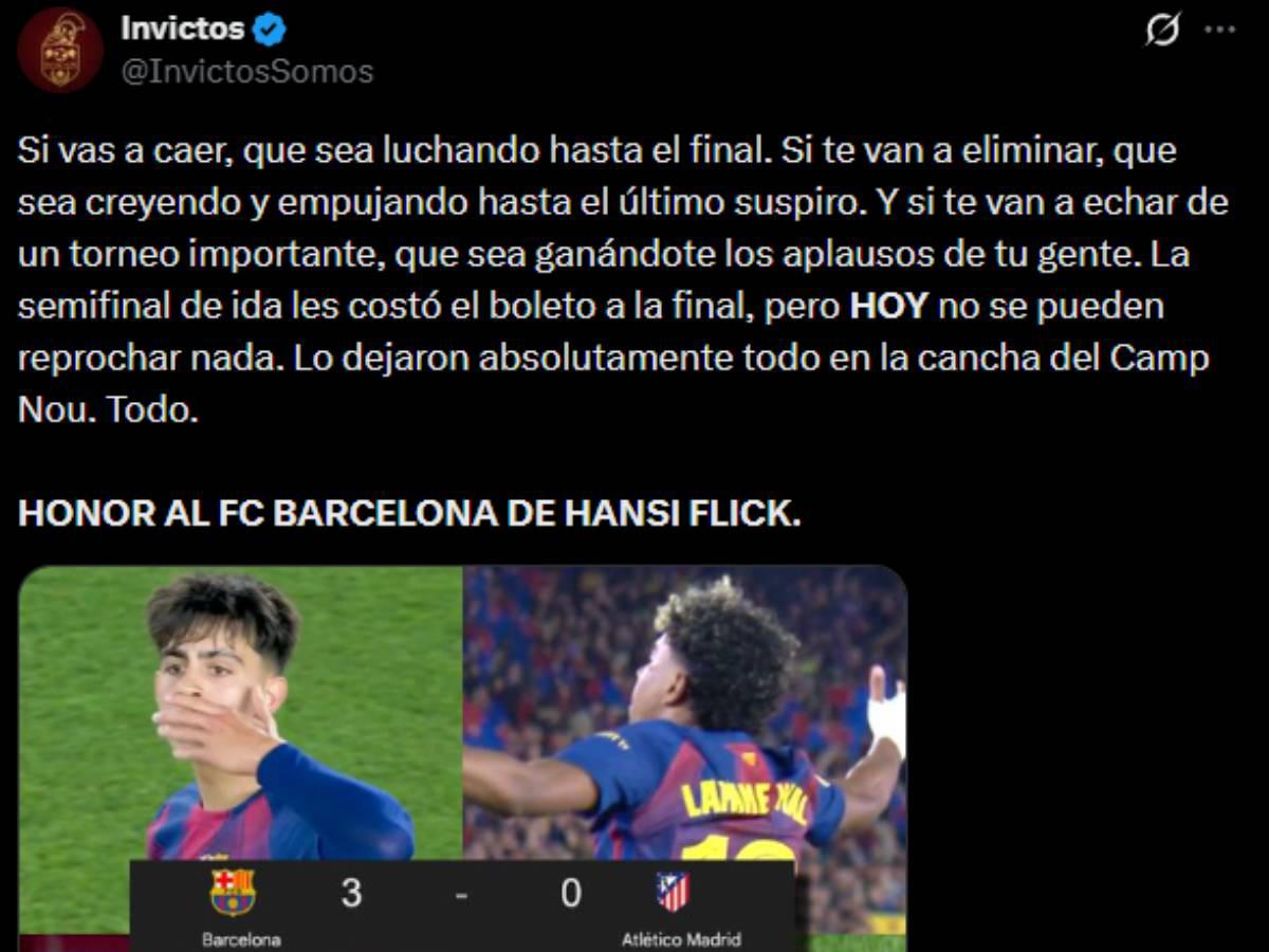 Honor a Barcelona, Al borde de la hazaña: la prensa reacciona tras la eliminación los culés y la clasificación del Atlético