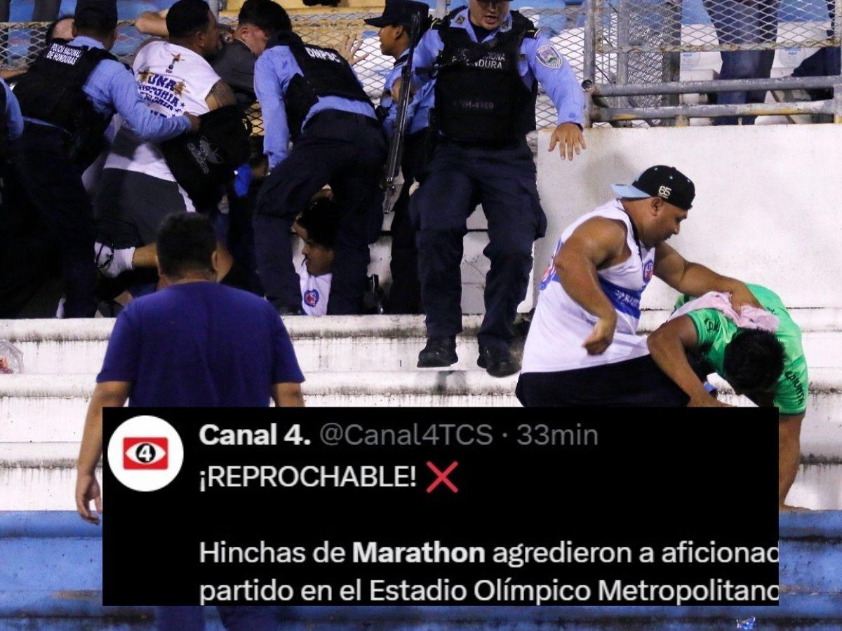 Prensa salvadoreña divulga nuevas imágenes del zafarrancho Marathón - Alianza y arremeten: “Reprochable”