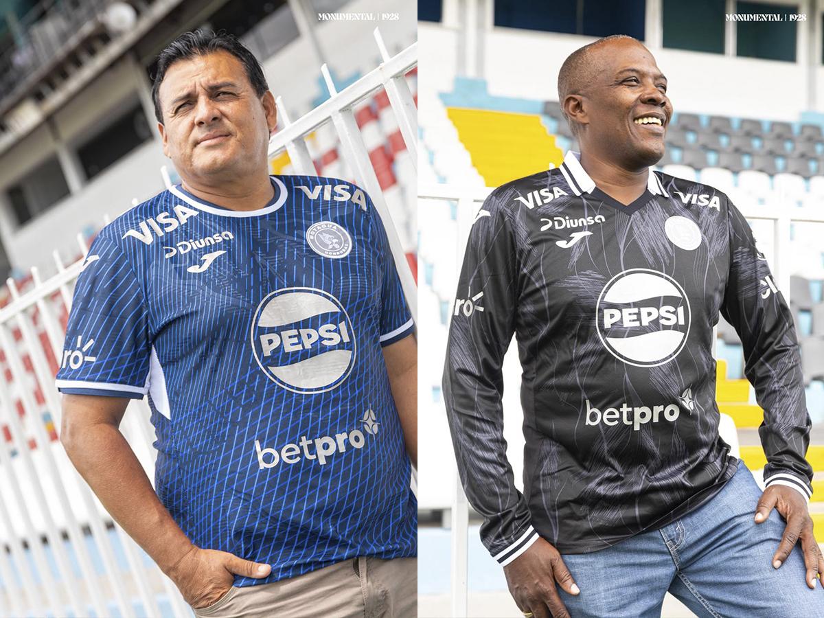 Motagua presenta sus nuevos uniformes para la temporada 2025-2026 con Nene Obando y Hernaín Arzú como modelos