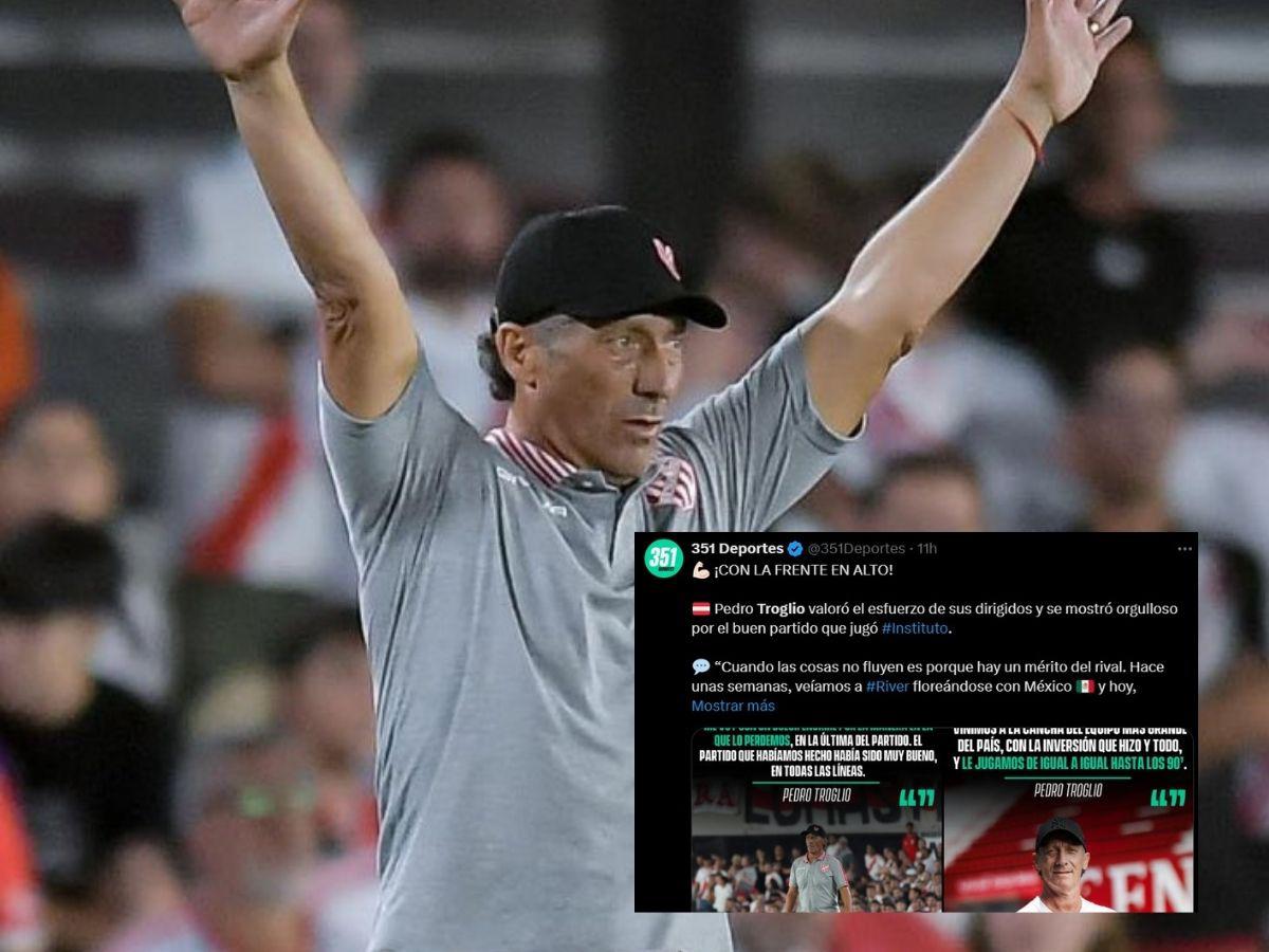 Prensa de Argentina se rinde ante Troglio a pesar de la derrota con River en el Monumental: “es bravísimo”