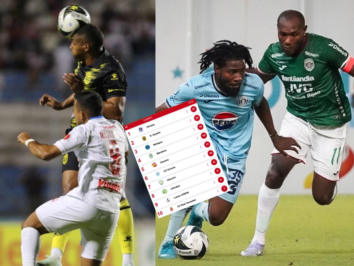 Tabla de posiciones de la Liga Nacional: Real España no pudo con Olimpia, Marathón persigue a Motagua y arde la liguilla