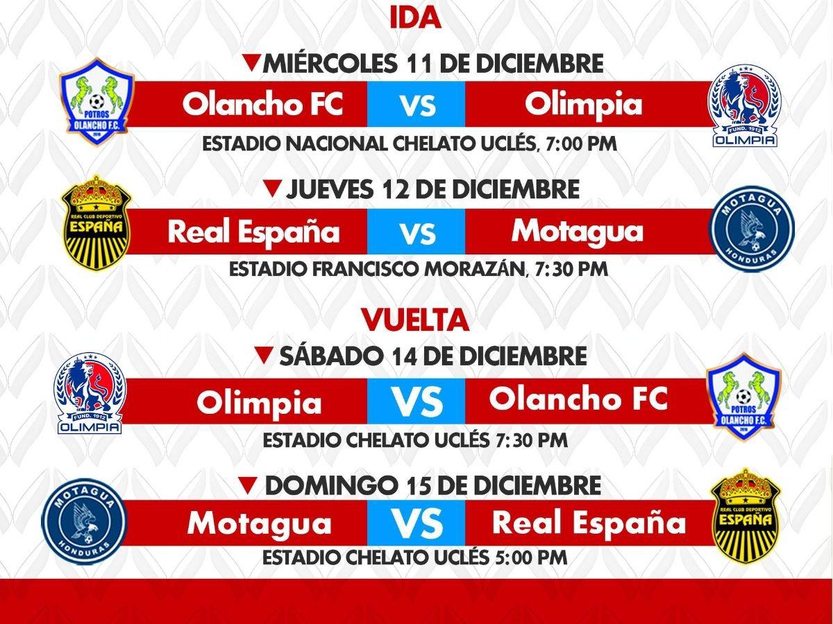 Olancho FC es el más afectado: las bajas confirmadas de Olimpia, Motagua y Real España para las semifinales del Apertura