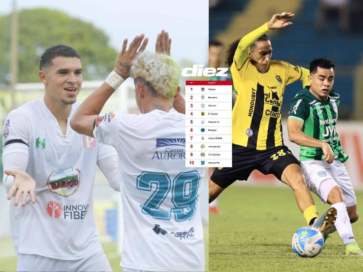 Olimpia, Motagua y Olancho festejan por desliz de Marathón ante Real España y Gio Puerto encamina al Platense a la liguilla: tabla de posiciones