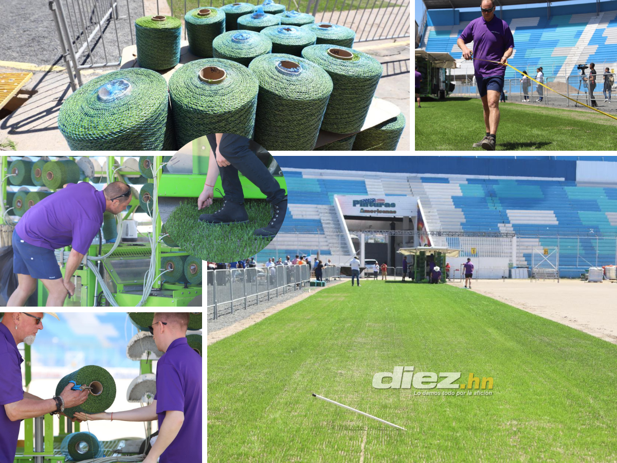 ¡Como mesa de billar! Así avanza la instalación de la nueva grama del Estadio Nacional Chelato Uclés, ¿cuándo quedaría lista?