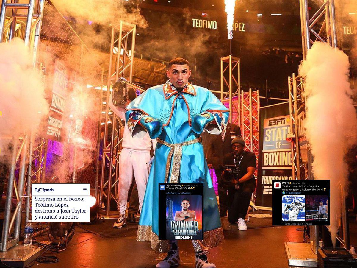 Así reaccionó la prensa internacional a la victoria de Teófimo López ante Josh Taylor por el cinturón OMB del peso superligero