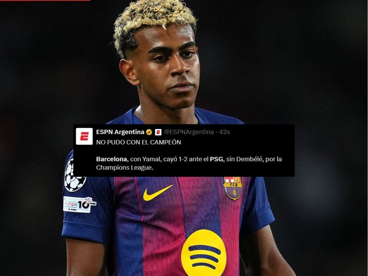 Sin Dembélé, sin Doué: La prensa señala los culpables de la nueva caída del Barcelona ante PSG en Champions League