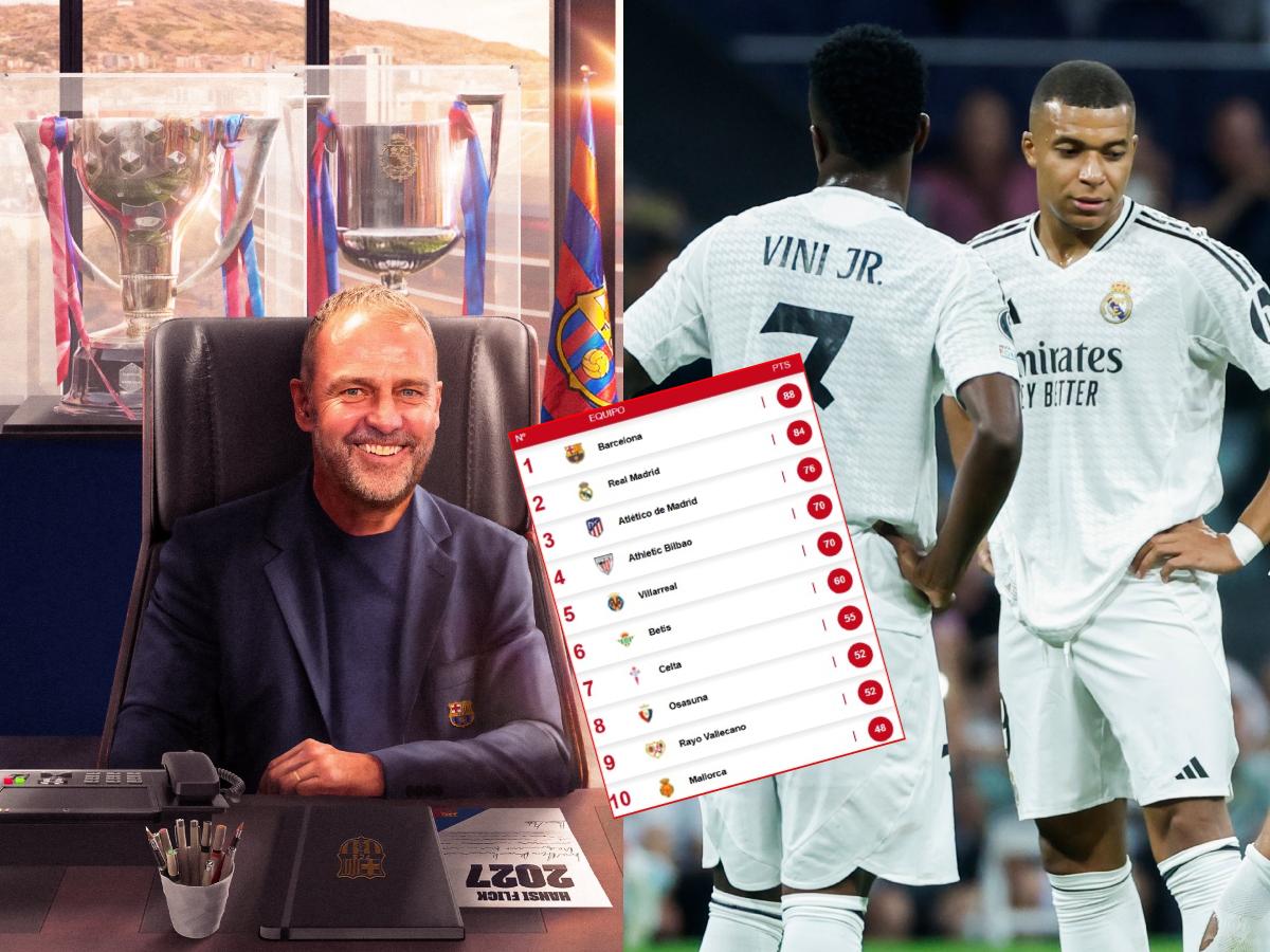 Flick borró al Real Madrid en su primer temporada con Barcelona: así terminó la tabla de posiciones de Liga Española