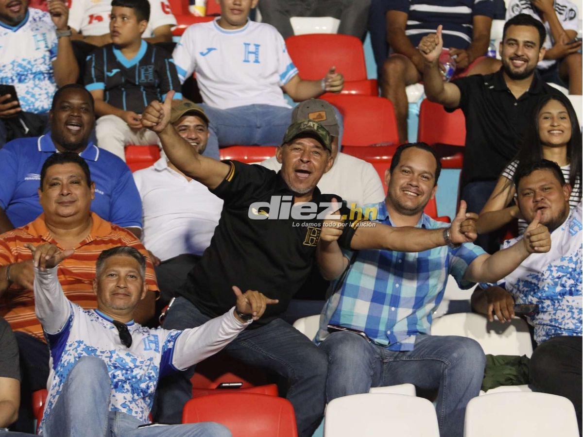 Ambientazo en el Nacional: Famosos, señor cautiva con curioso gorro y chicas enamoran en el Honduras-Jamaica