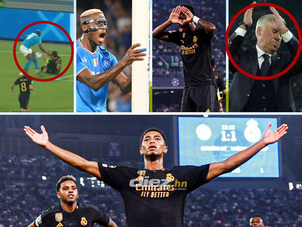 No se vio en TV: El escandaloso penal contra Real Madrid, bronca de Ancelotti y Napoli se rinde a Bellingham