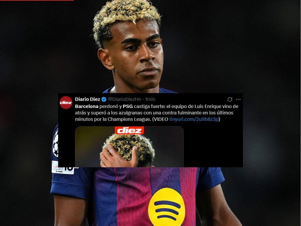 Sin Dembélé, sin Doué: La prensa señala los culpables de la nueva caída del Barcelona ante PSG en Champions League