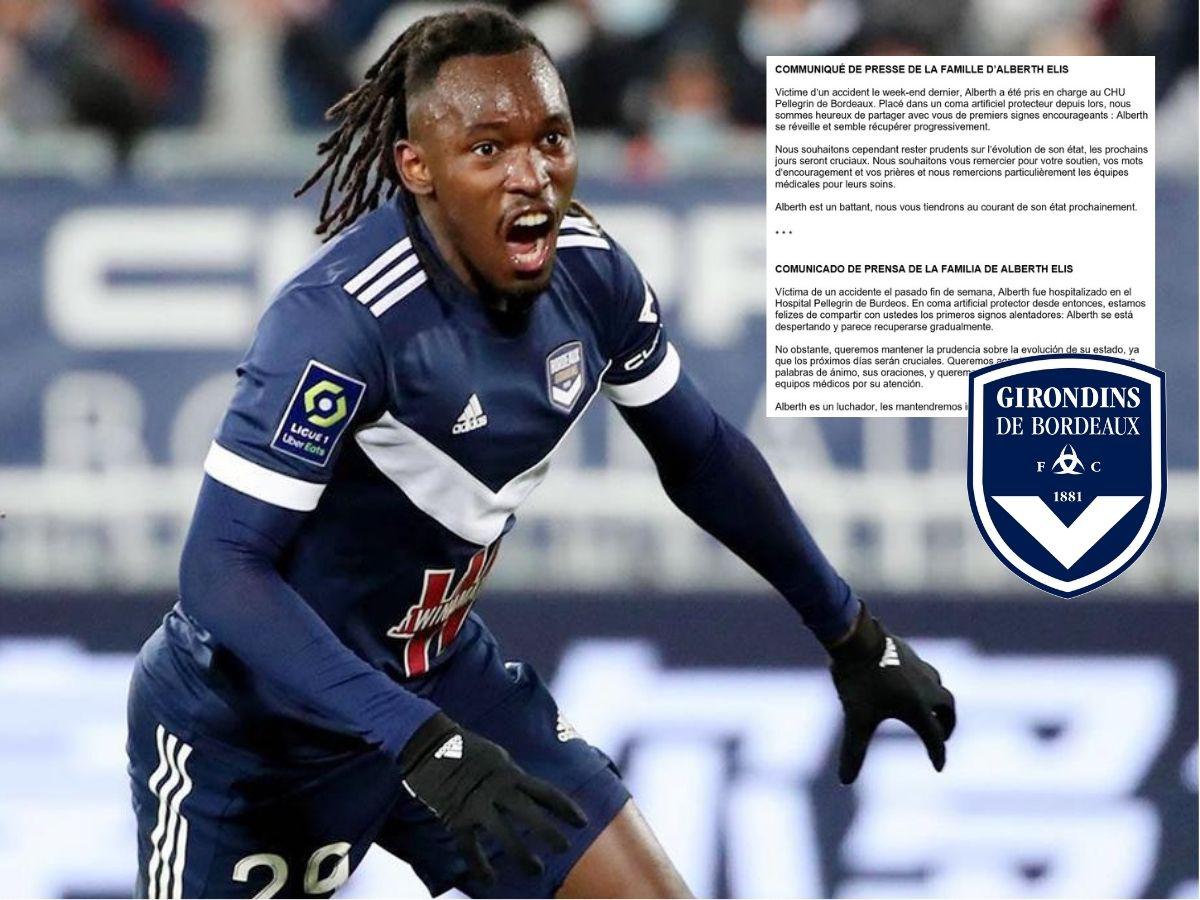 Familia de Alberth Elis gira comunicado del estado de salud del jugador del Girondins: “Está despertando”