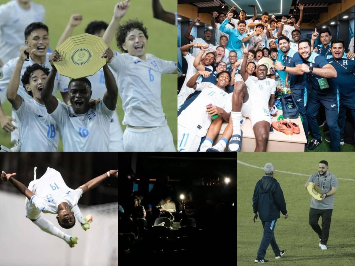 La eufórica celebración de Honduras tras clasificar al Mundial Sub-17, el gesto del técnico y el apagón que sorprendió