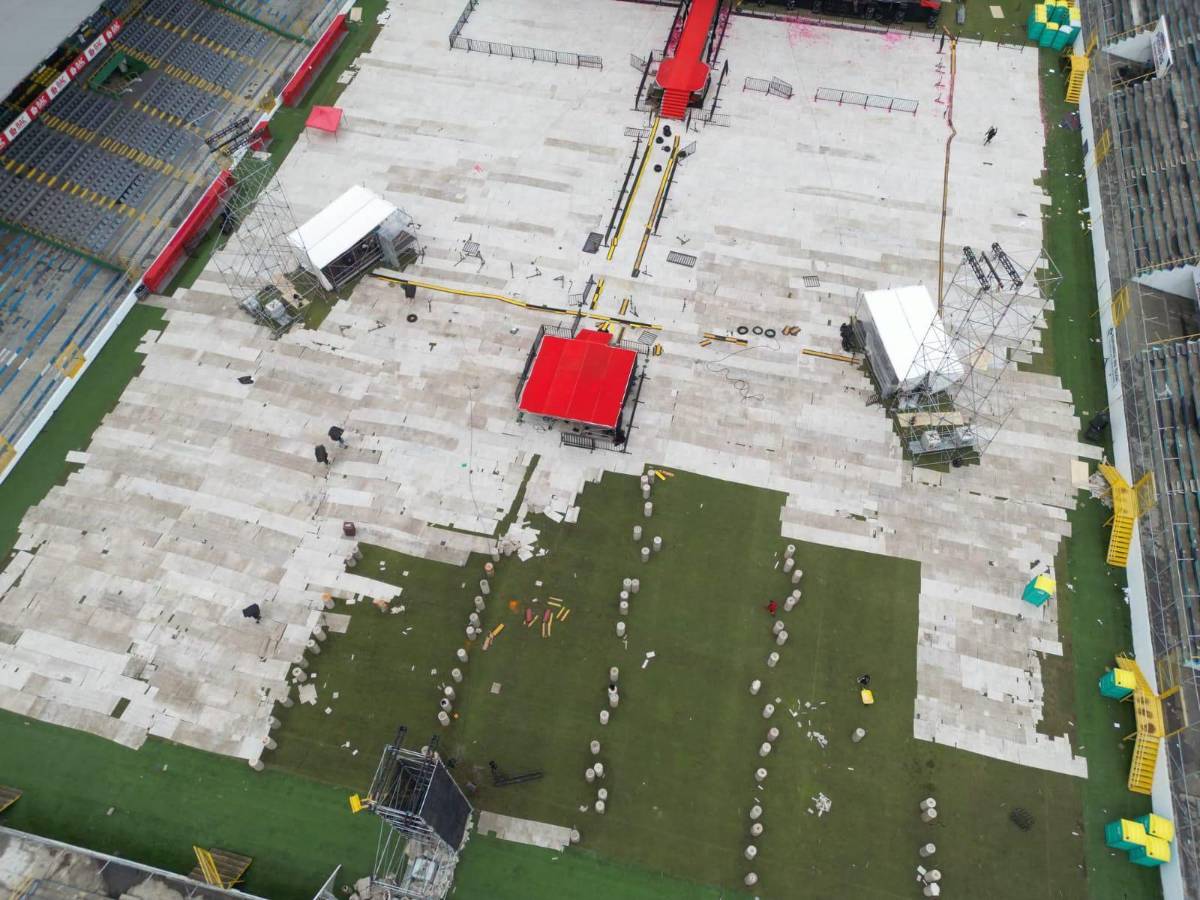 FOTOS: así quedó de destruida la cancha del Morazán tras recibir un concierto sin protección