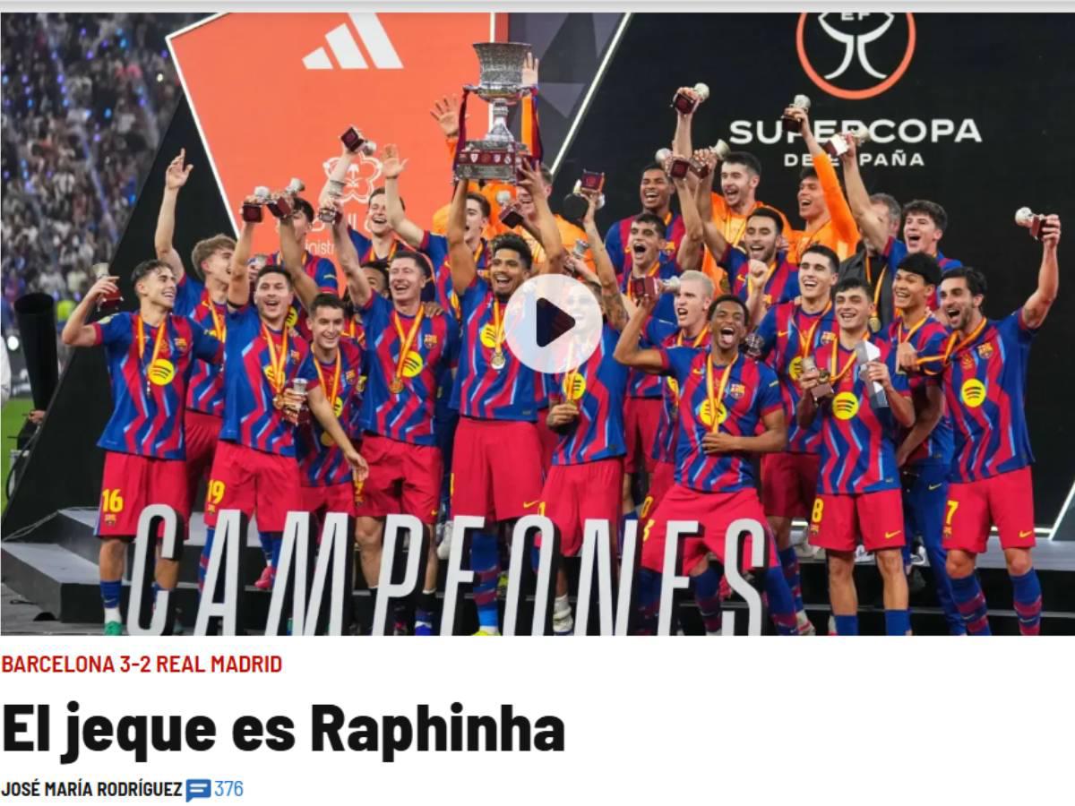 Papá es papá, Mbappé es mal perdedor: reacción de la prensa luego de que Barcelona le gane a Real Madrid la Supercopa