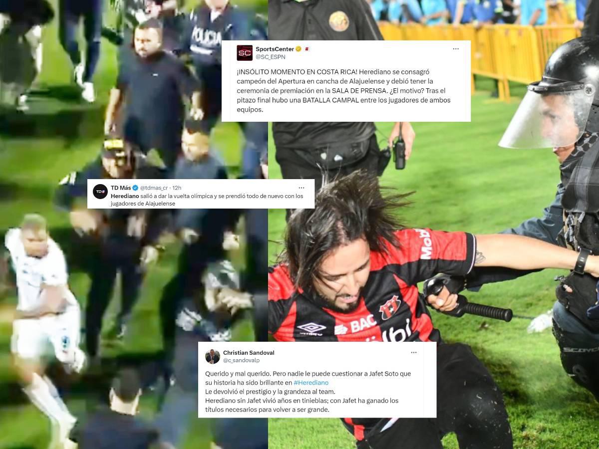 “Vergüenza, malos perdedores”, la escandalosa pelea en la final entre Alajuelense y Herediano en Costa Rica le dio la vuelta al mundo