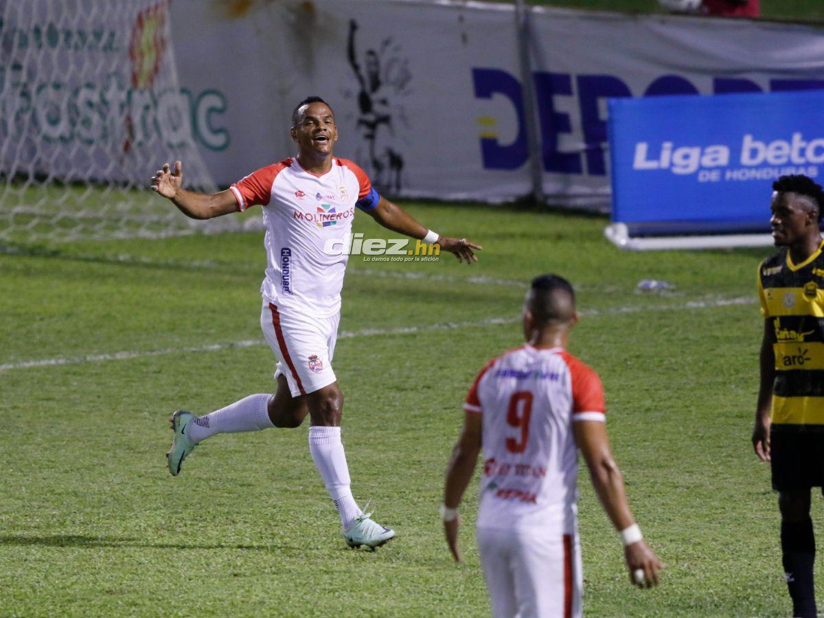 Rony Martínez sumó su quinto gol en el torneo Clausura 2024 de la Liga Nacional de Honduras. FOTOS: Mauricio Ayala | Neptalí Romero | Héctor Edú.