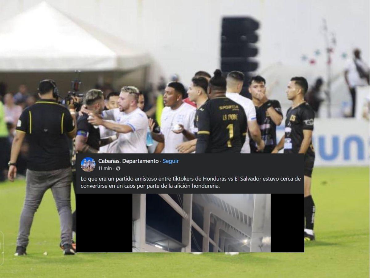 Prensa de El Salvador denuncia trampa y malos tratos de aficionados hondureños en juego de tiktokers: quedaron mal