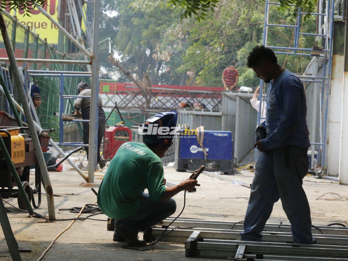 Así embellecen el nuevo Estadio Yankel Rosenthal que albergará la final entre Marathón vs Olimpia; ¡habrá luz artificial!