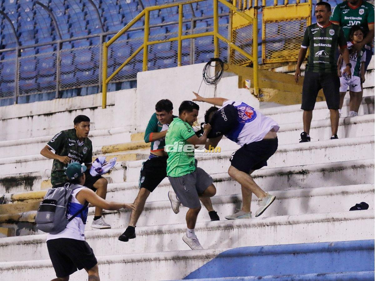 Batalla campal en el Olímpico: así fue el zafarrancho que protagonizaron las barras del Marathón y Alianza