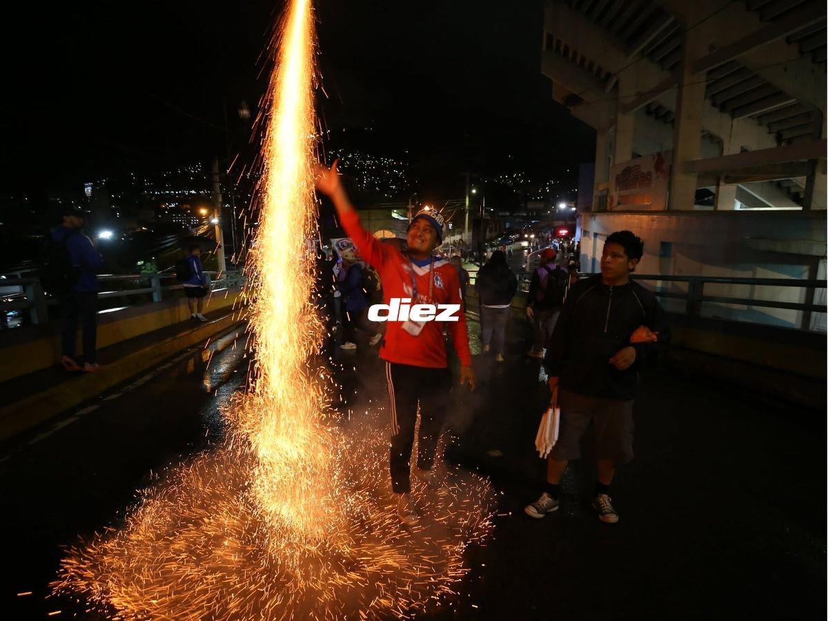 Hinchada de Olimpia inunda las calles del Nacional, dardo a Motagua y chicas cautivan en la previa del clásico