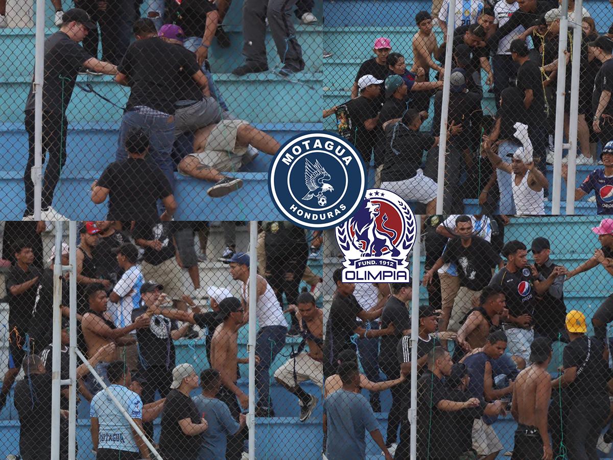 ¿Qué sucedió? Barristas del Motagua se pelean entre ellos en pleno clásico contra Olimpia en el Nacional