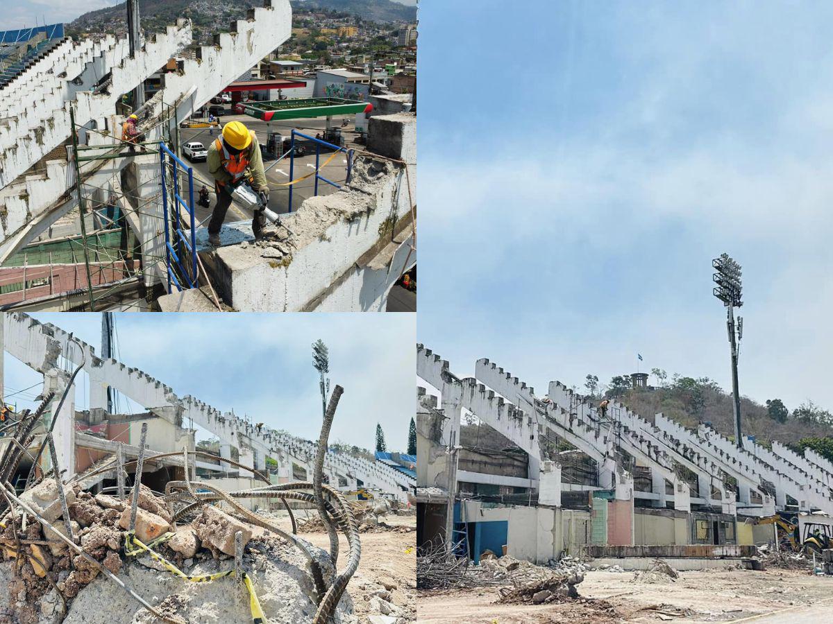 Condepor finaliza demolición del primer tramo de vigas del estadio Nacional Chelato Uclés
