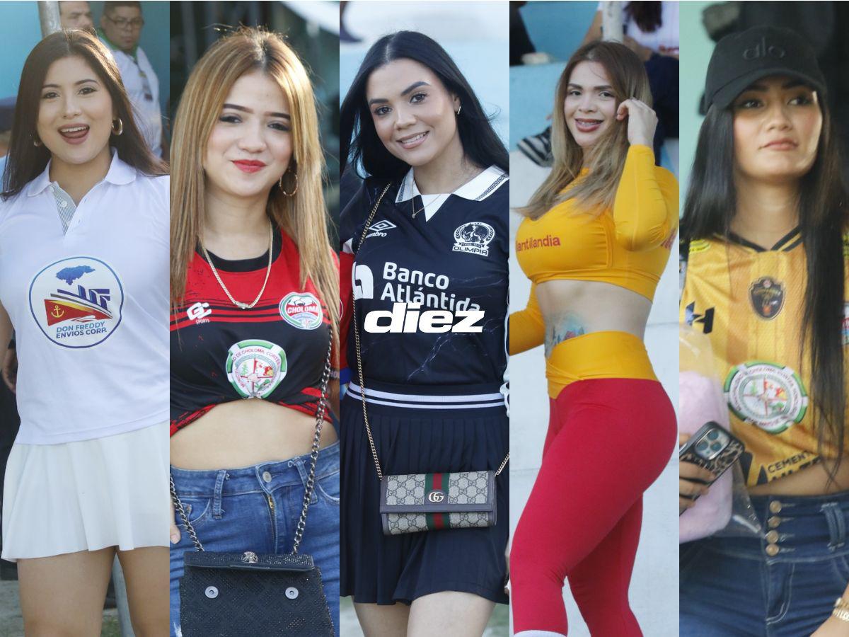 ¡Qué lindas! Las chicas bellas que cautivan en la previa del Choloma vs Olimpia en el Estadio Rubén Deras