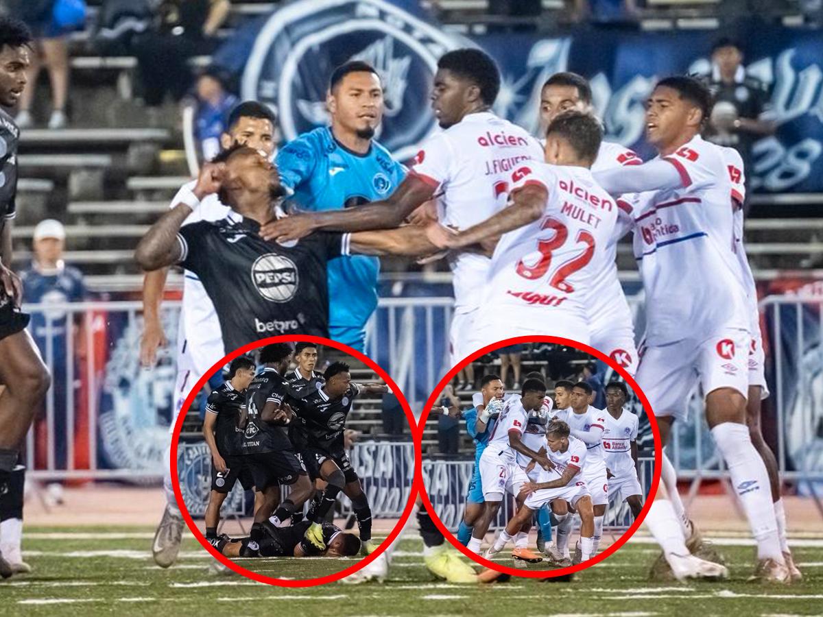 ¡Bochorno en New Orleans! Argentino Agustín Mulet y Riky Zapata se pelean a puño limpio en un amistoso Olimpia-Motagua