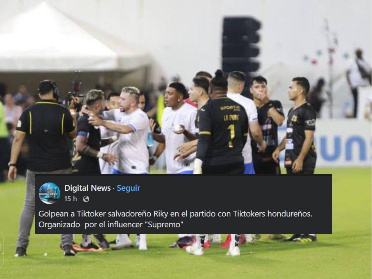 Prensa de El Salvador denuncia trampa y malos tratos de aficionados hondureños en juego de tiktokers: quedaron mal