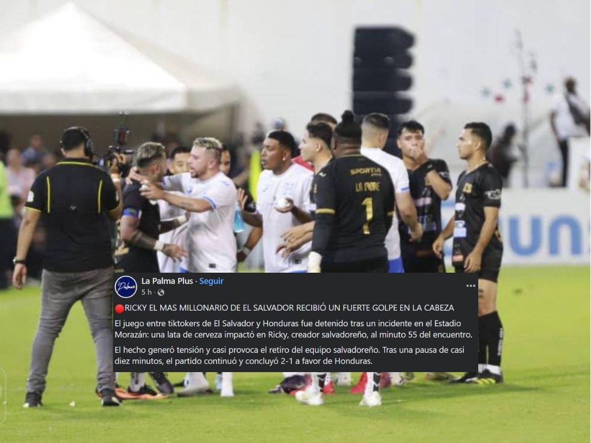 Prensa de El Salvador denuncia trampa y malos tratos de aficionados hondureños en juego de tiktokers: quedaron mal
