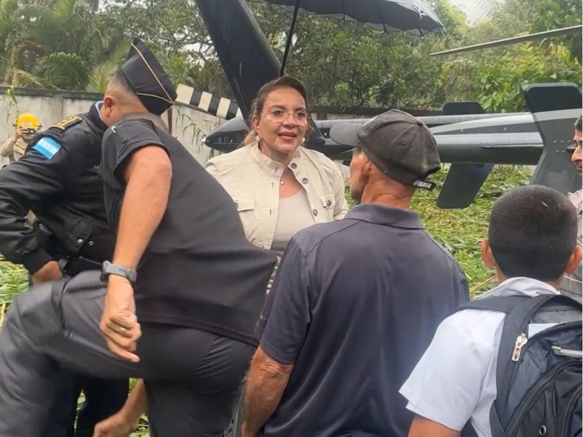 Helicóptero donde viajaba la presidenta Xiomara Castro aterriza de emergencia en una zona boscosa de Honduras