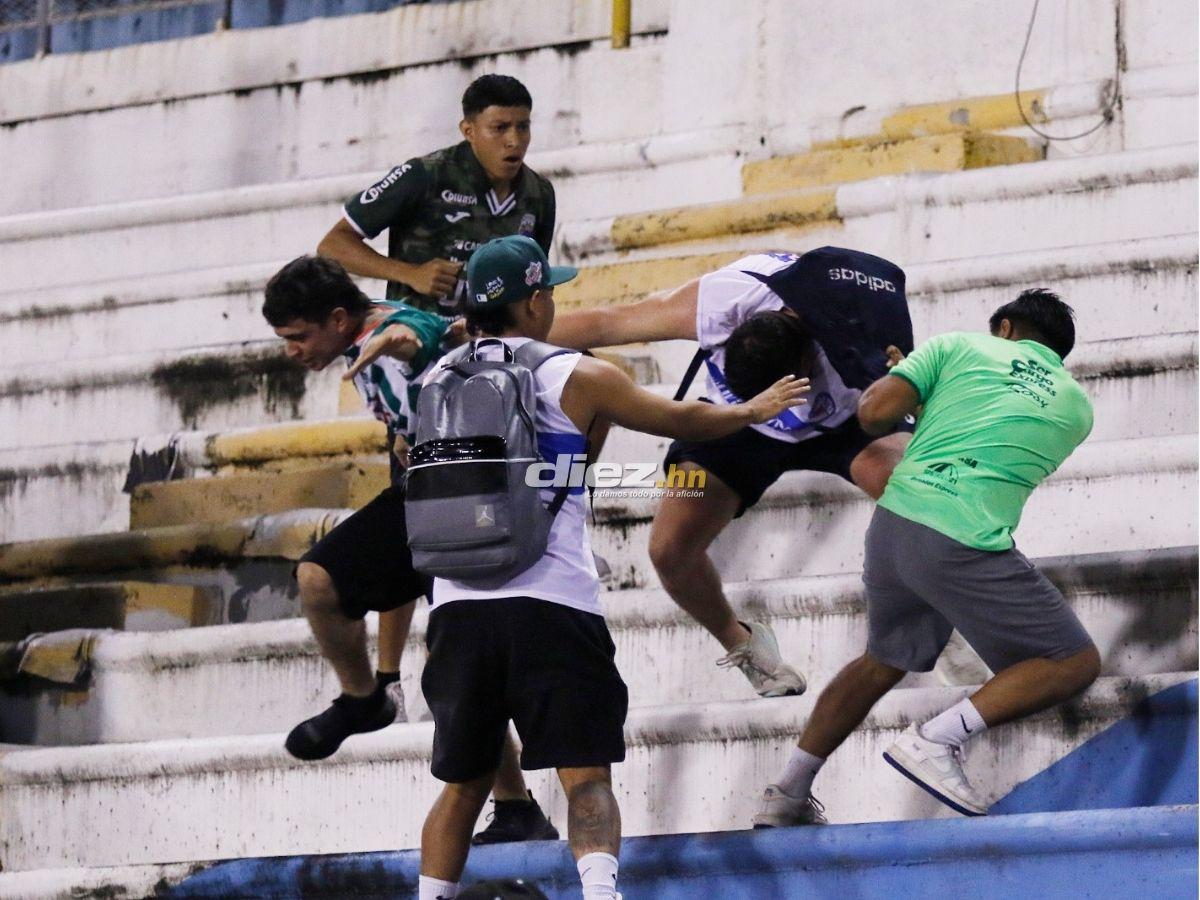 Batalla campal en el Olímpico: así fue el zafarrancho que protagonizaron las barras del Marathón y Alianza